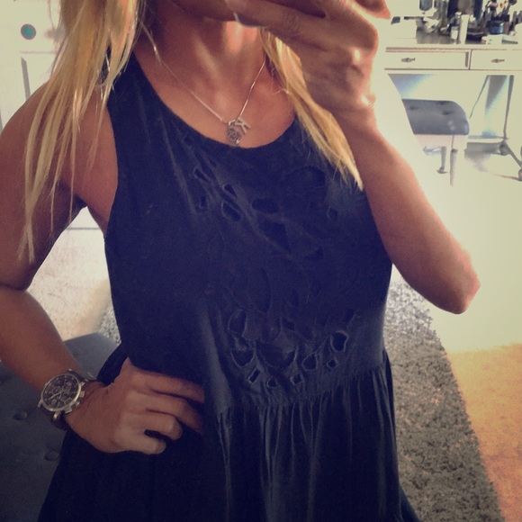 SOLD LOVERS + FRIENDS BABYDOLL BLACK DRESS S - Picture 3 of 8